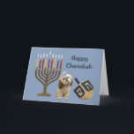 Shih Tzu Chanukah Card Menorah Dreidel Helgkort<br><div class="desc">Att minnas familj och vänner under Chanukah-säsongen är ett underbart sätt att få behålla i kontakt med de människor du kärlek och bryr dig om. Jag skapat dessa hund Chanukah-kort med kärlek och omsorg, och jag är säker på att alla som kärlek hundar är glada över att få dem. Du...</div>