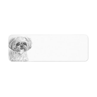 Shih Tzu Charcol Returadress Etikett