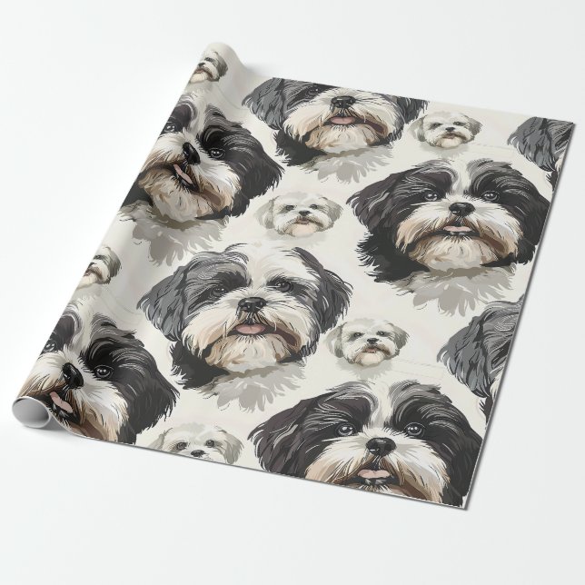 Shih Tzu Charm Presentpapper (Utrullad)