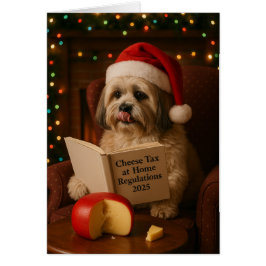 Shih Tzu 'Cheese Tax' Christmas card Hälsningskort