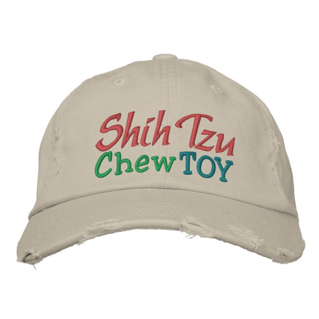 Shih Tzu Chew Leksak Cap av SRF Broderad Keps (Framsida)