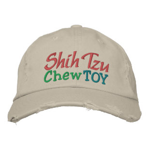 Shih Tzu Chew Leksak Cap av SRF Broderad Keps