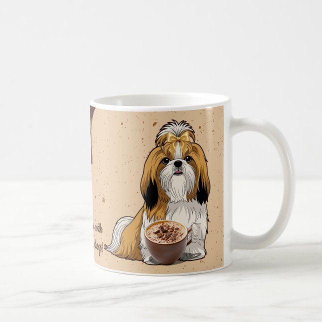 Shih Tzu Chocolate Mug – Cute Dog & Hot Cocoa  Kaffemugg (Höger)