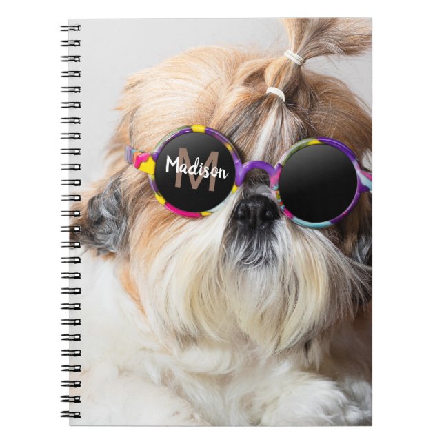 Shih Tzu Coola roligt söt Photo Anpassningsbar Mon Anteckningsbok (Framsidan)