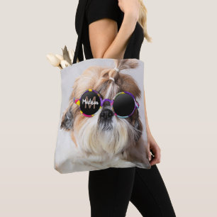 Shih Tzu Coola roligt söt Photo Anpassningsbar Mon Tygkasse
