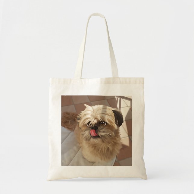 Shih Tzu cute dog tote bag Tygkasse (Framsidan)