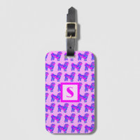 Shih Tzu Cute Hund Rosa & Blue Silhouette Monogram