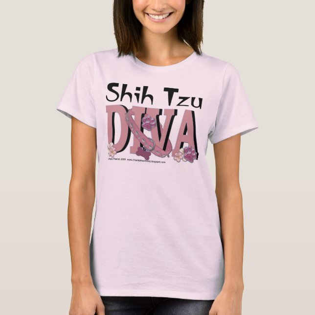 Shih Tzu DIVA T-shirt (Framsida)