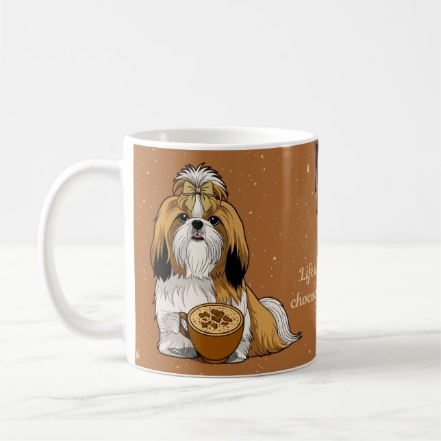 Shih Tzu Dog Caramel Coffee Mug  Kaffemugg (Vänster)
