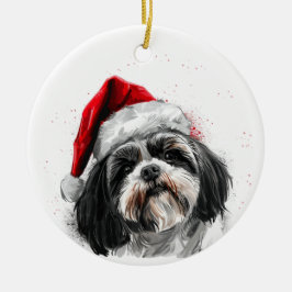 Shih Tzu Dog Christmas Personalized Julgransprydnad Keramik