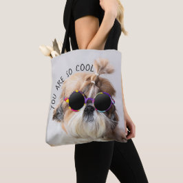 Shih Tzu Du är så Coola söt roligt Sunglasses Phot Tygkasse