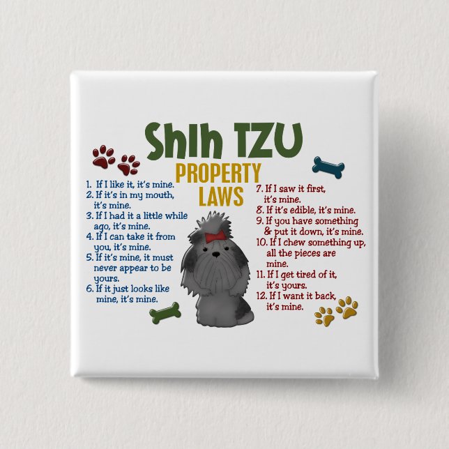 Shih Tzu egendomlagar 4 Knapp (Framsida)
