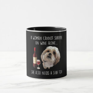Shih Tzu En kvinna kan inte Överleva på Ensamen Mugg