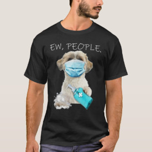Shih Tzu EU People Hund som bar en Ansikte-mask T Shirt
