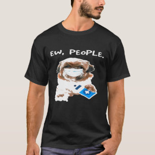 Shih Tzu EU People Hund som bar en Ansikte-mask T Shirt