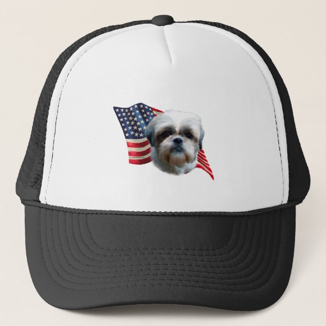 Shih Tzu Flagga Keps (Framsida)
