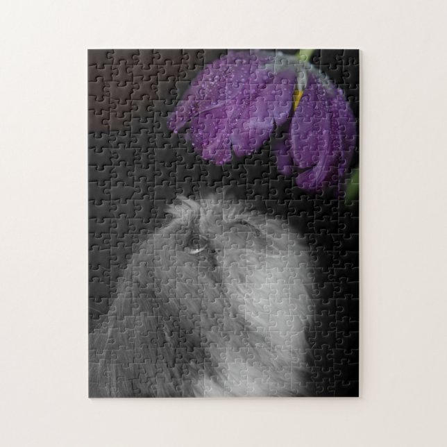 Shih Tzu & Flower Photo Puzzle med Gift Box Pussel (Vertikal)