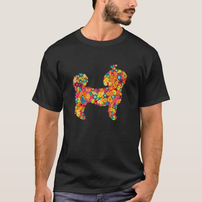 Shih Tzu Flower T Shirt (Framsida)