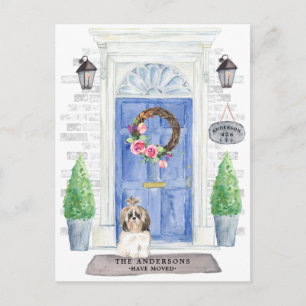 Shih tzu Flytta Announcement Postcard Vykort