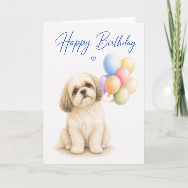 Shih Tzu födelsedag Kort (Framsida)