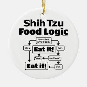 Shih Tzu Food Logic Julgransprydnad Keramik