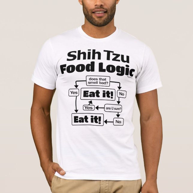 Shih Tzu Food Logic T Shirt (Framsida)