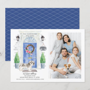 Shih tzu Front Door Photo Flytta Announcement Inbjudningar