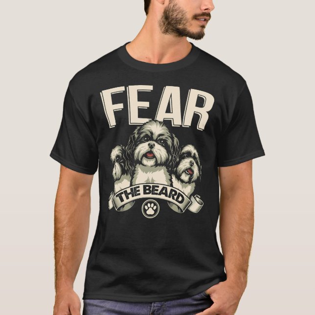 Shih Tzu fruktar skägget T Shirt (Framsida)
