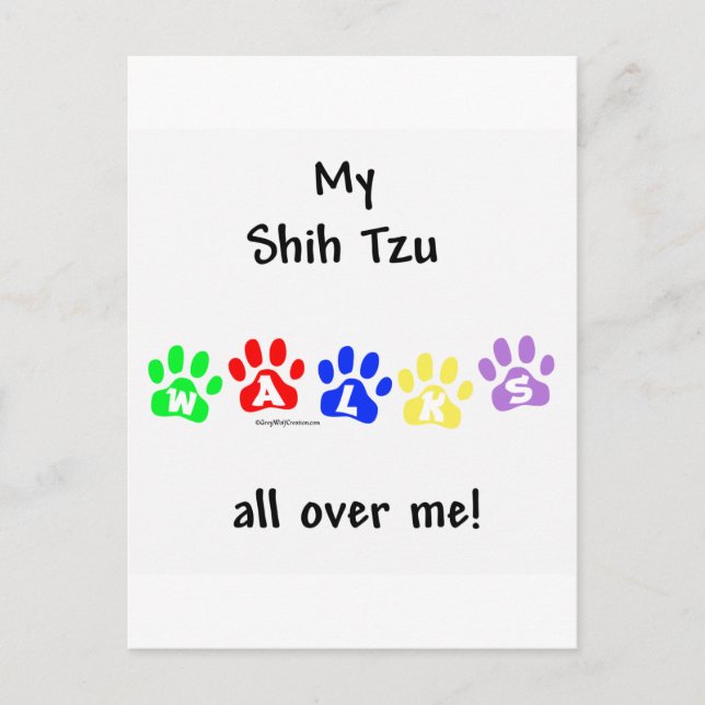 Shih Tzu går över dig Vykort (Framsida)