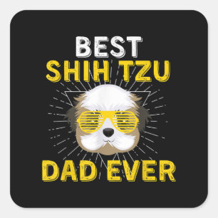 Shih Tzu Gift Best Shih Tzu Pappa någonsin Fyrkantigt Klistermärke