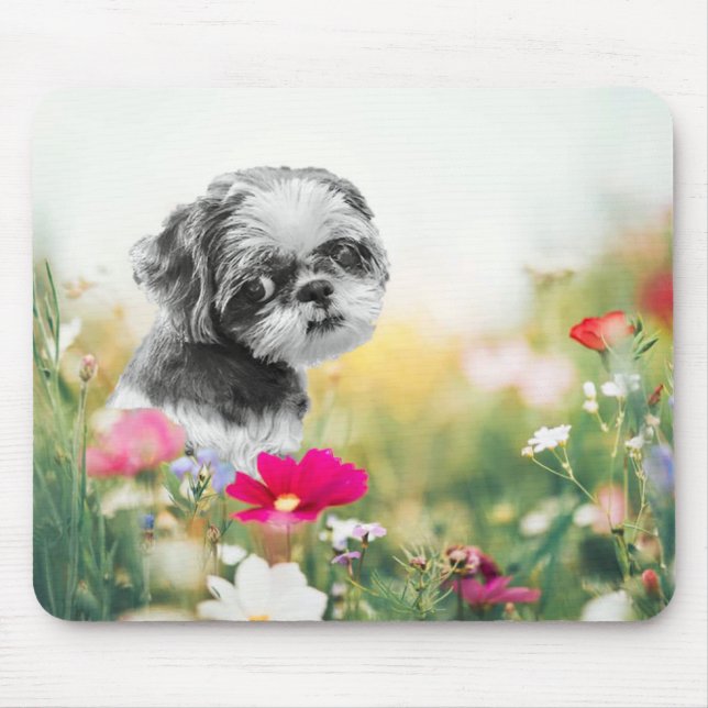 Shih Tzu Girl Hund Mouse Pad Musmatta (Framsidan)