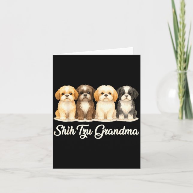 Shih Tzu Grandma Cute Dog Lover Gift Funny Women P Kort (Framsida)
