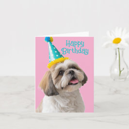 Shih tzu Grattis på födelsedagen Kort