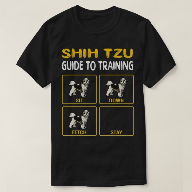 Shih Tzu Guide To Training Dog Obedience  T Shirt (Design framsida)