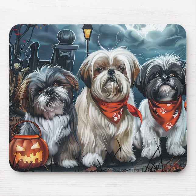 Shih Tzu Halloween Kuslig Musmatta (Framsidan)