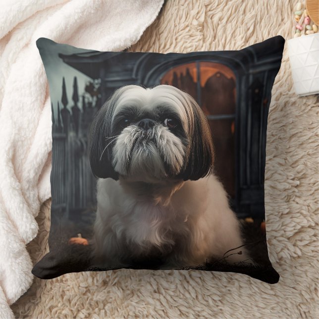 Shih Tzu Halloween Scary Kudde (Filt)