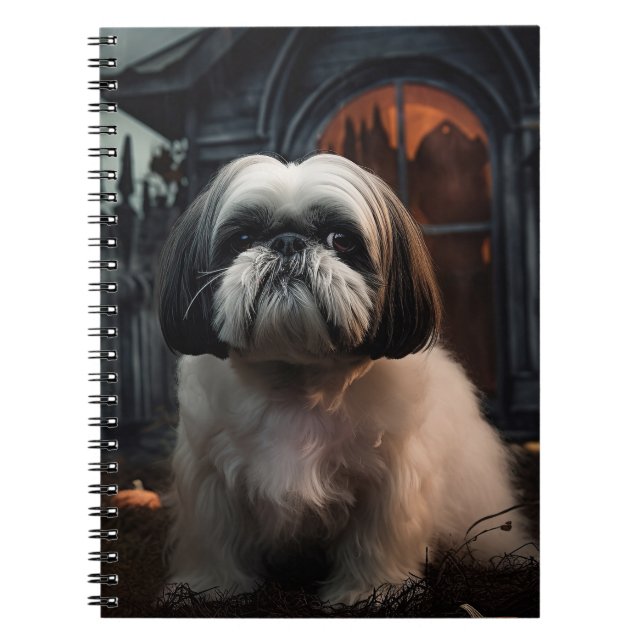 Shih Tzu Halloween Skräck Anteckningsbok (Framsidan)
