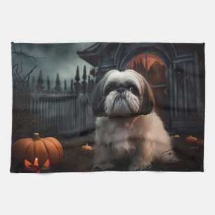 Shih Tzu Halloween Skräckinjagande Kökshandduk