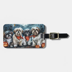 Shih Tzu Halloween Spooky Bagagebricka