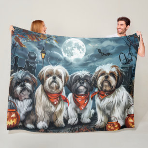 Shih Tzu Halloween Spooky Fleecefilt