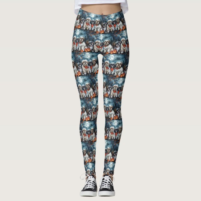 Shih Tzu Halloween Spooky Leggings (Framsida)