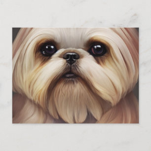 Shih Tzu Hälsning vycard Vykort