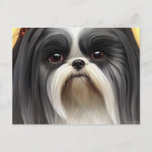 Shih Tzu Hälsning vycard Vykort