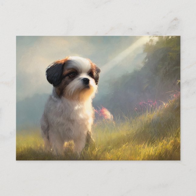 Shih Tzu Hälsningar Postkort Vykort (Framsida)