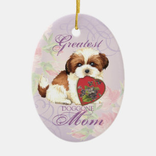 Shih Tzu Heart Mamma Ceramic Ornament