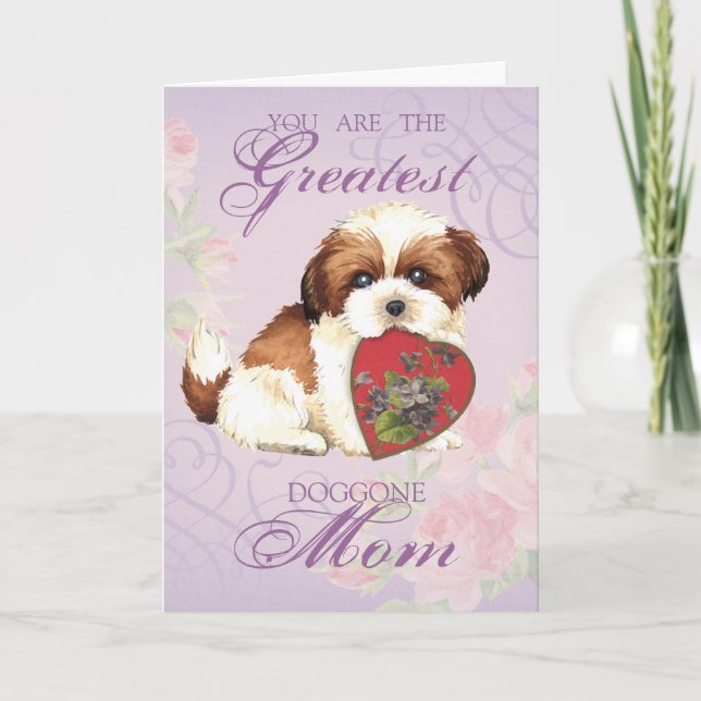 Shih Tzu Heart Mamma Kort (Framsida)