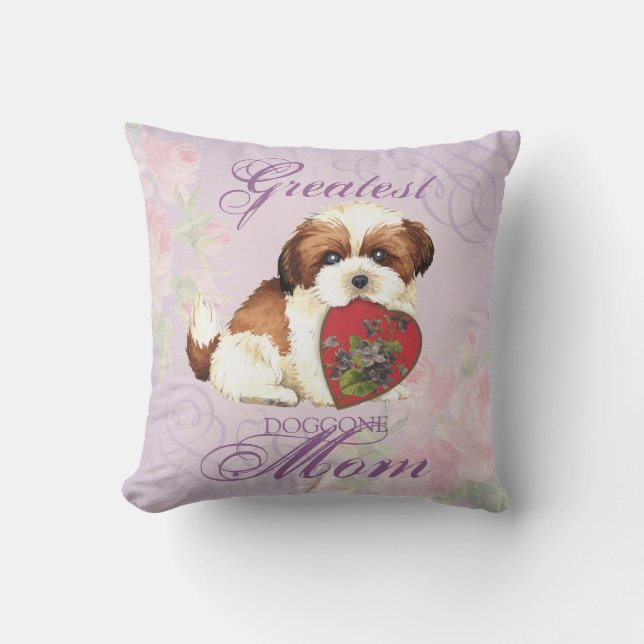 Shih Tzu Heart Mamma Kudde (Framsida)