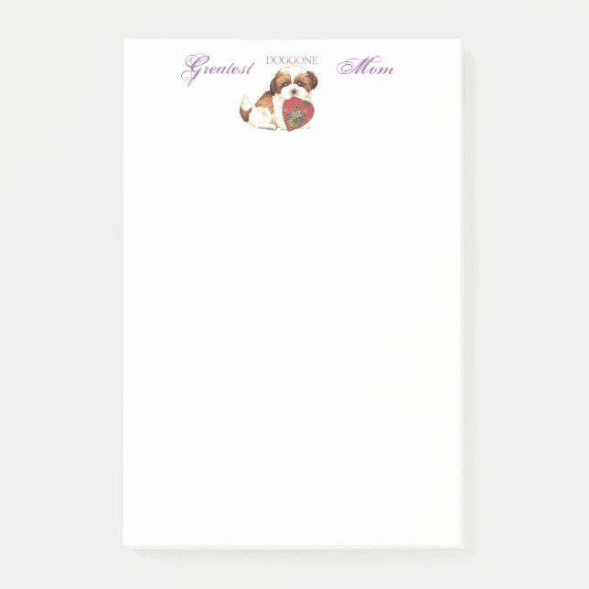 Shih Tzu Heart Mamma Post-it Block (Framsida)