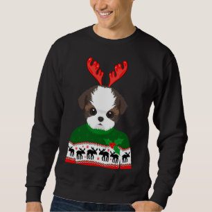 Shih Tzu Helgdag jul Lång Ärmad Tröja