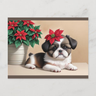 Shih Tzu Helgdag vykort